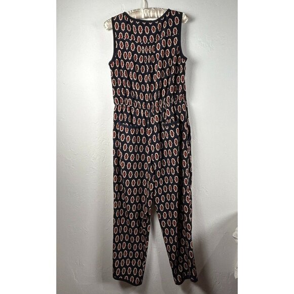 Anthropologie Lilka Women's Sleeveless Patterned Straight Jumpsuit Blue Small - Picture 2 of 9